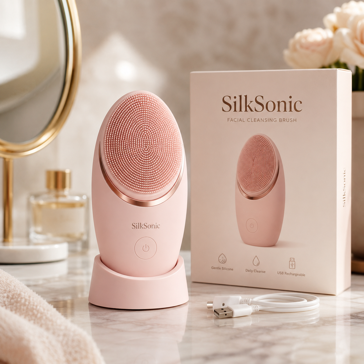 Brosse Nettoyante Visage Électrique en Silicone