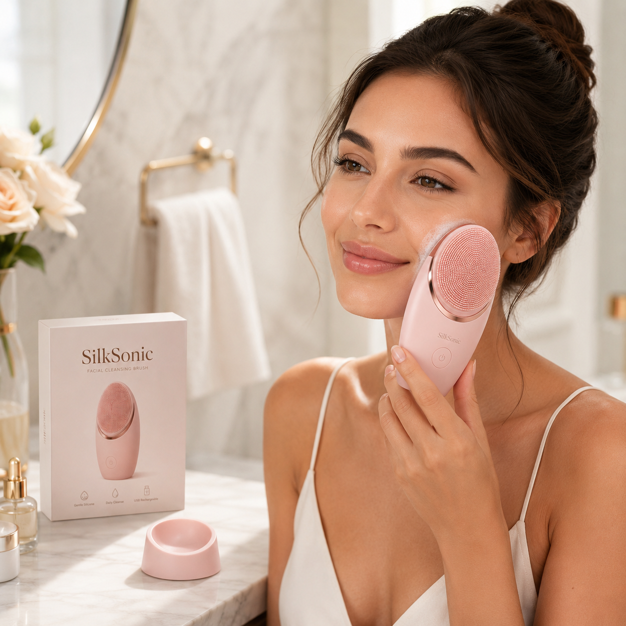 Brosse Nettoyante Visage Électrique en Silicone