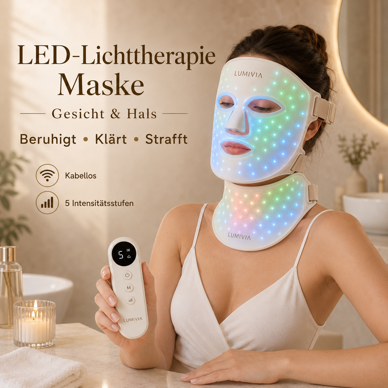 Masque LED Visage & Cou 7 Couleurs