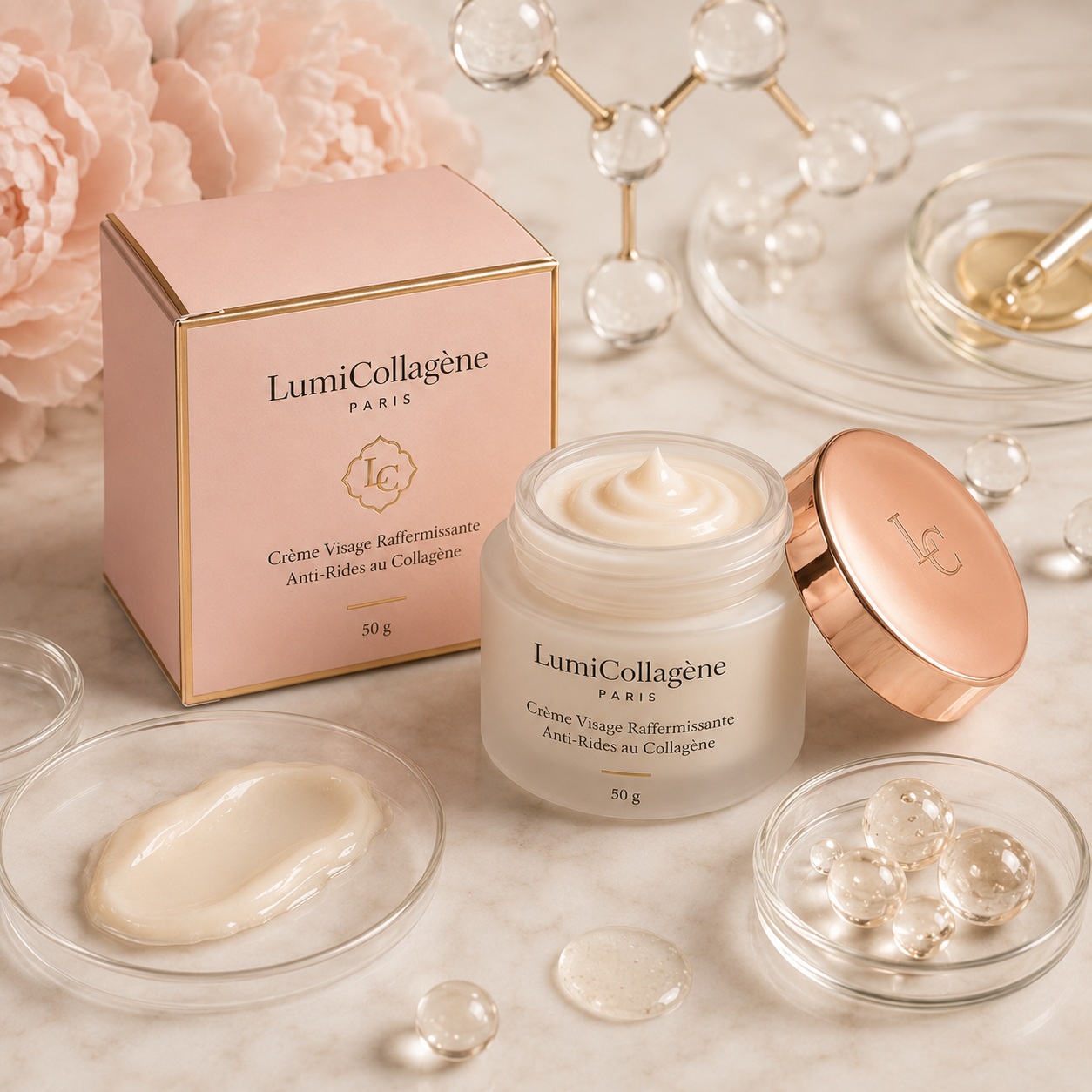 Crème Visage Raffermissante Collagène Anti-Rides (45g)