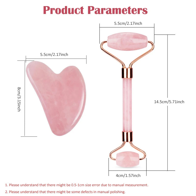 Set Roller & Gua Sha Quartz Rose