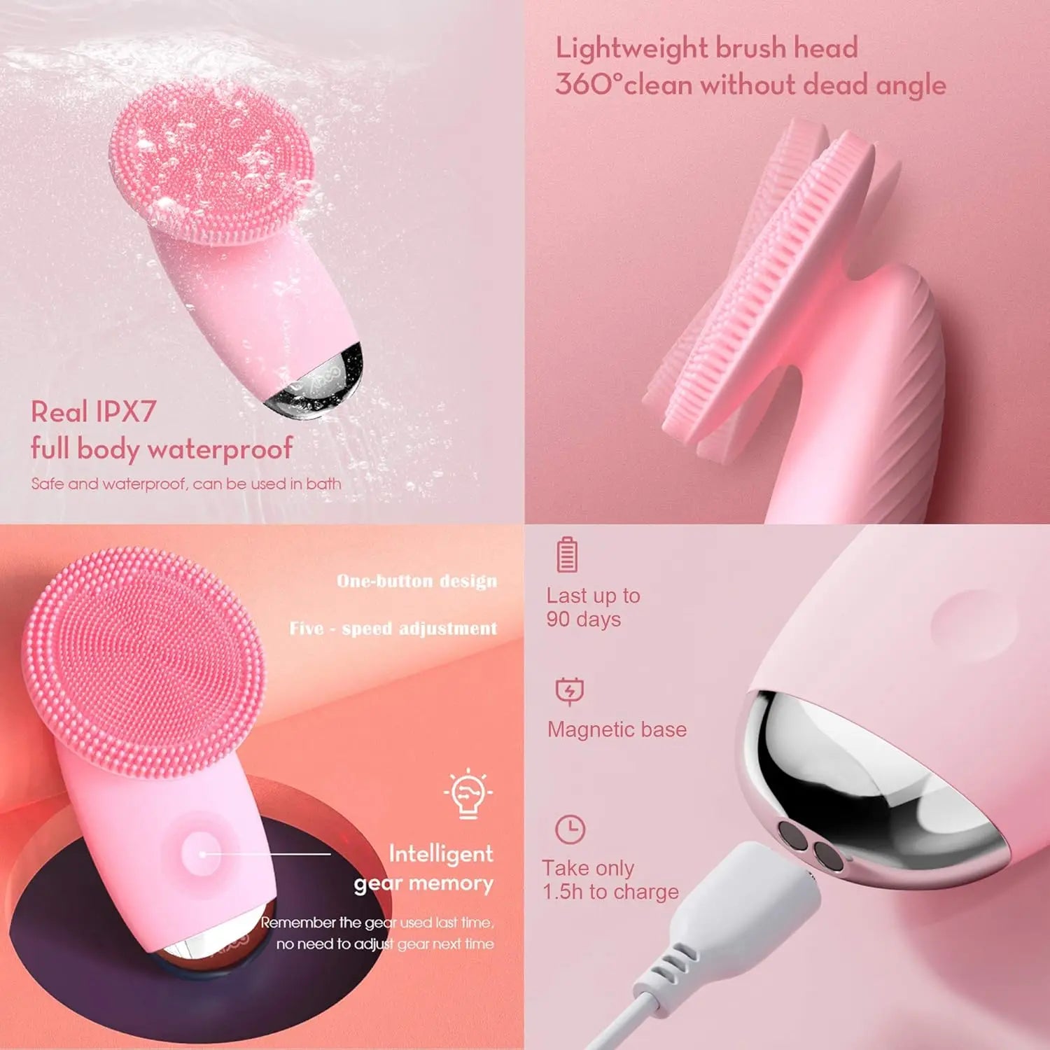 Brosse Nettoyante Visage Électrique en Silicone