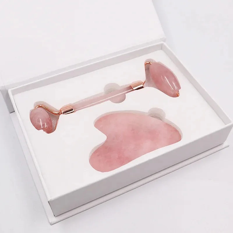 Set Roller & Gua Sha Quartz Rose