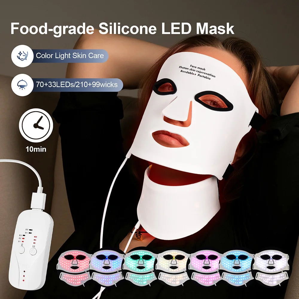 Masque LED Visage & Cou 7 Couleurs