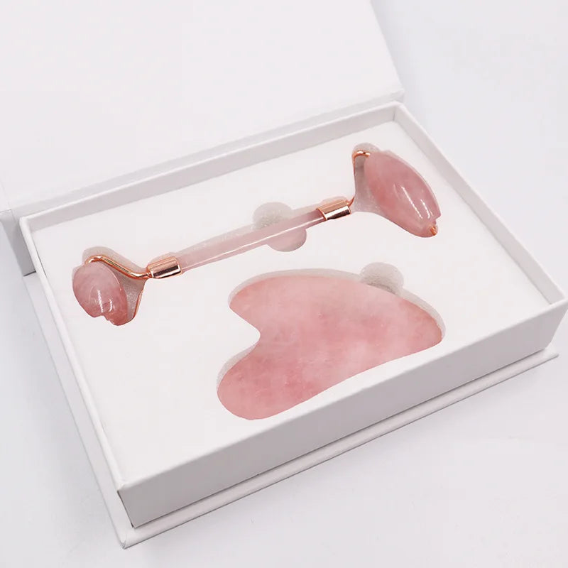 Set Roller & Gua Sha Quartz Rose